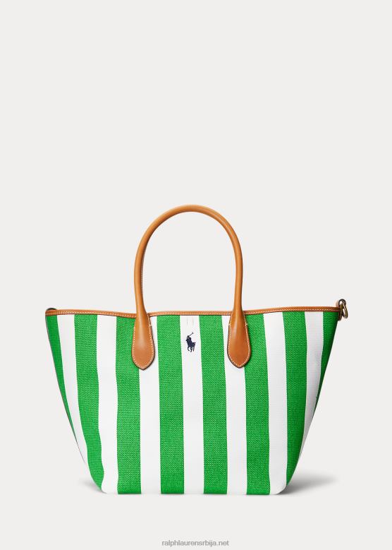 Жене Ralph Lauren реверзибилна платнена торба за звоно средње величине V2V445195 зимзелено/сунчано жуто