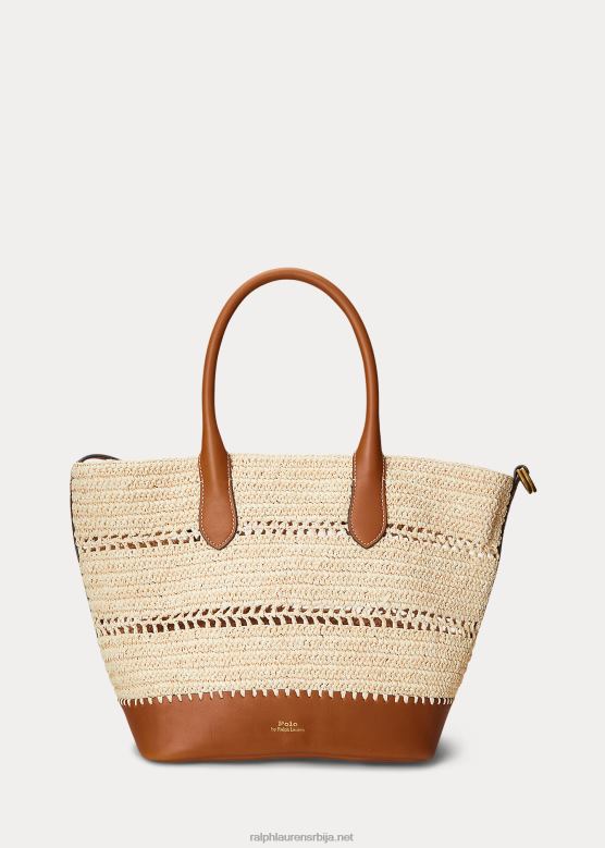 Жене Ralph Lauren Торба за звоно средње величине од рафије V2V445197 природни/цуоио