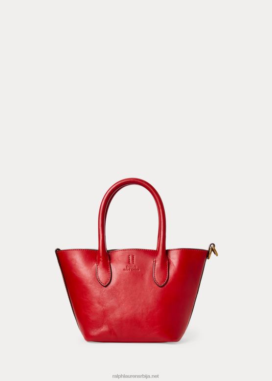 Жене Ralph Lauren мини беллпорт торба од воштане коже V2V445204 скерлет