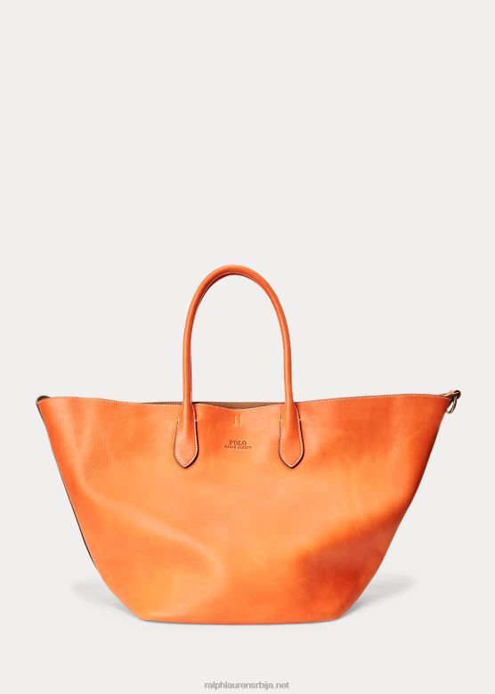 Жене Ralph Lauren кожна велика торба за звоно V2V445220 персиммон