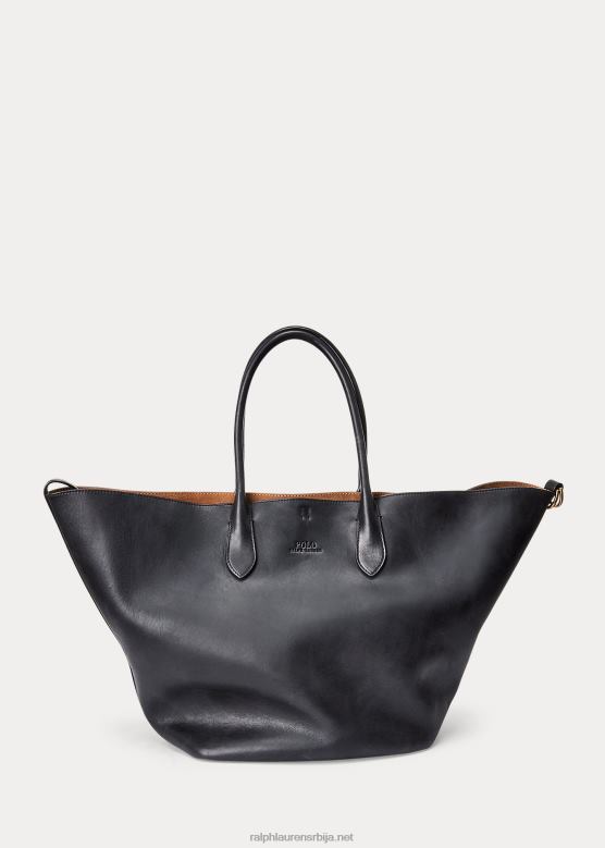 Жене Ralph Lauren кожна велика торба за звоно V2V445222 црн