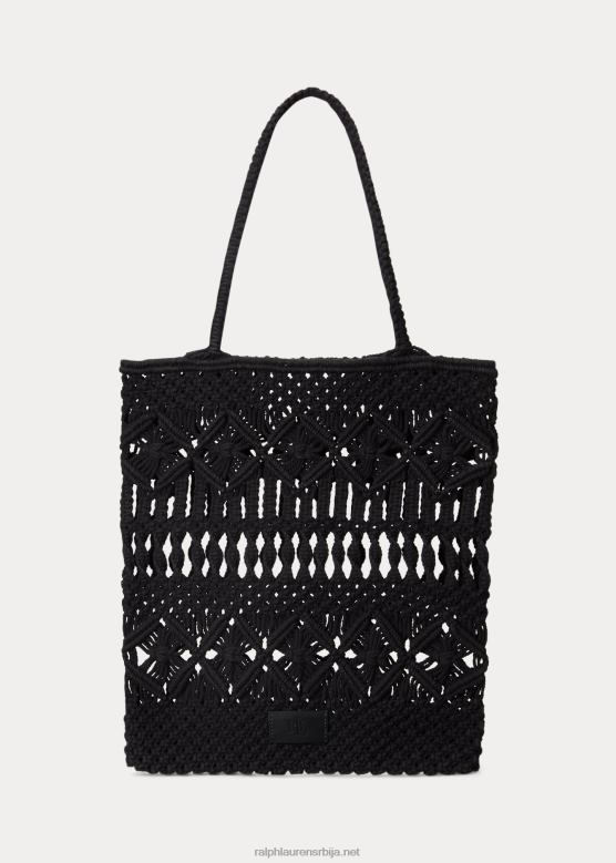 Жене Ralph Lauren макраме велика кора торба V2V445424 црн