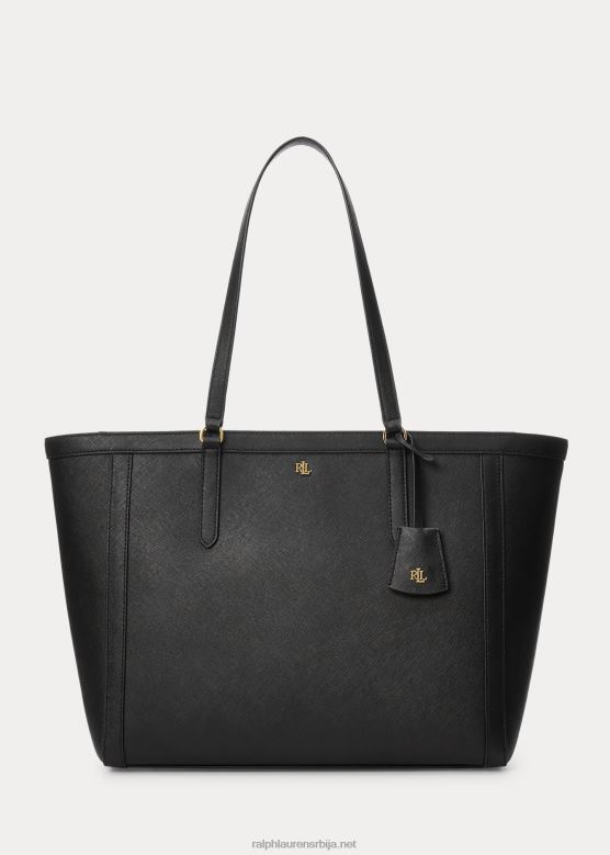 Жене Ralph Lauren велика торба од коже са шрафуром V2V445430 црн
