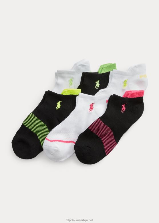 Жене Ralph Lauren лого чарапе за глежањ 6-пак V2V445549 бело црно
