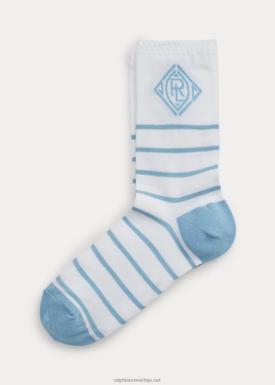 Жене Ralph Lauren пругасте чарапе са арт деко логотипом V2V445498 небеско плаветнило