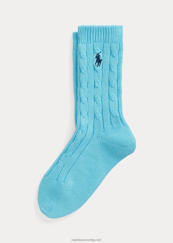 Жене Ralph Lauren плетене плетене памучне чарапе V2V449727 Плави