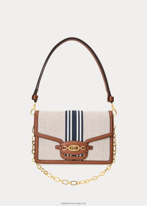 Жене Ralph Lauren пругаста платнена торба средње величине сиднее V2V445387 тамноплава/плава