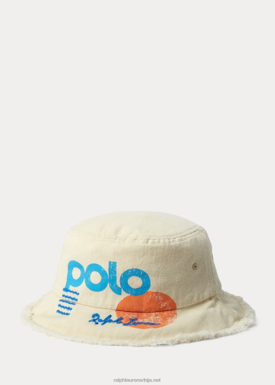 Жене Ralph Lauren лого сун & вавес памучни шешир V2V445573 крем мулти