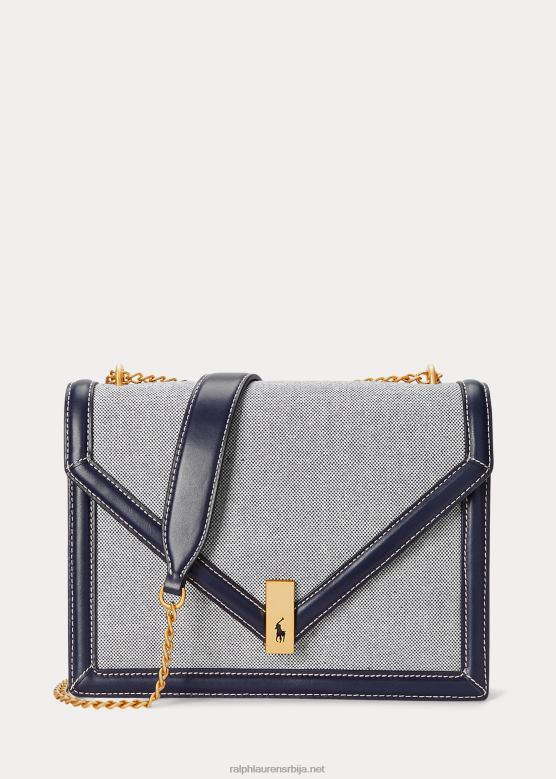 Жене Ralph Lauren поло ид платнена коверта ланчана торба V2V445166 морнарско/крем