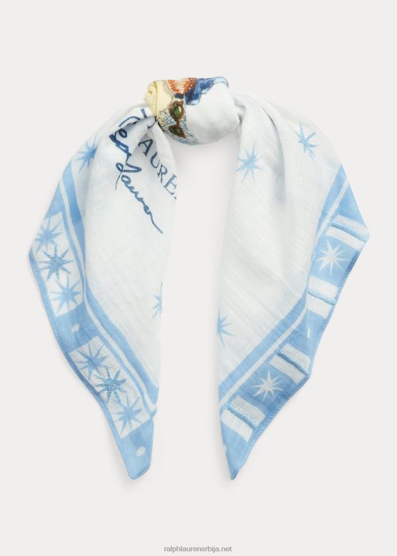 Жене Ralph Lauren поло медвед памучни шал V2V445560 крем/плава