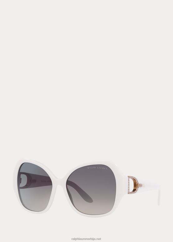 Жене Ralph Lauren стремен паве сунчане наочаре V2V445583 сјајно бело