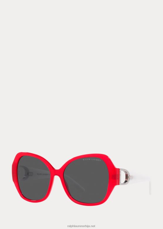 Жене Ralph Lauren стремен паве сунчане наочаре V2V445584 сјајни опал мак црвен