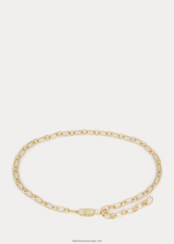 Жене Ralph Lauren ланац са логотипом златне боје V2V444933 углачан месинг