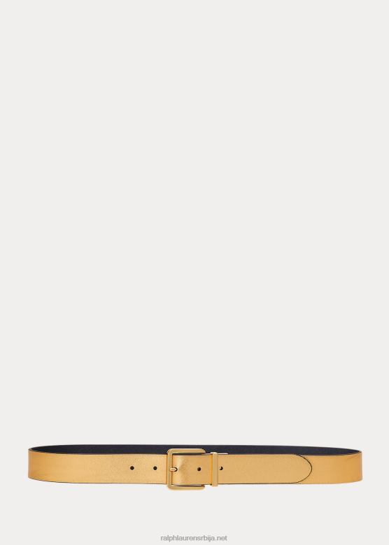 Жене Ralph Lauren реверзибилни кожни ремен са шрафуром V2V444948 модерно злато/пречишћена морнарица