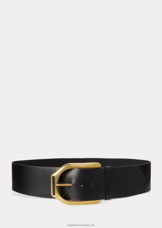 Жене Ralph Lauren вацхетта кожни велингтон појас V2V445482 црни/стари месинг