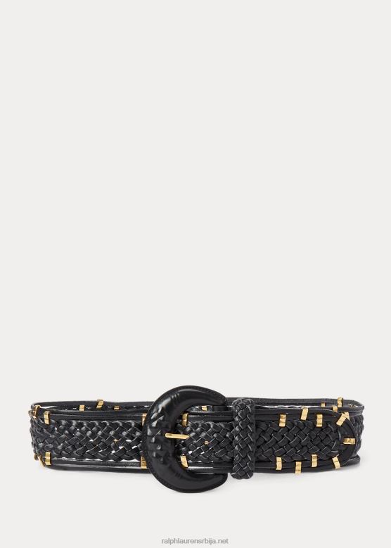 Жене Ralph Lauren ткани кожни каиш вацхетта V2V445607 црн