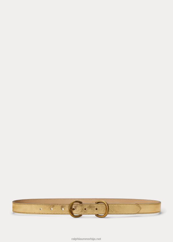 Жене Ralph Lauren ремен са двоструким д-прстеном од металне коже V2V449735