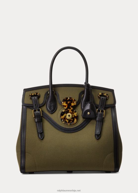 Жене Ralph Lauren платно и мекана кожа рицки 33 V2V445145 маслина