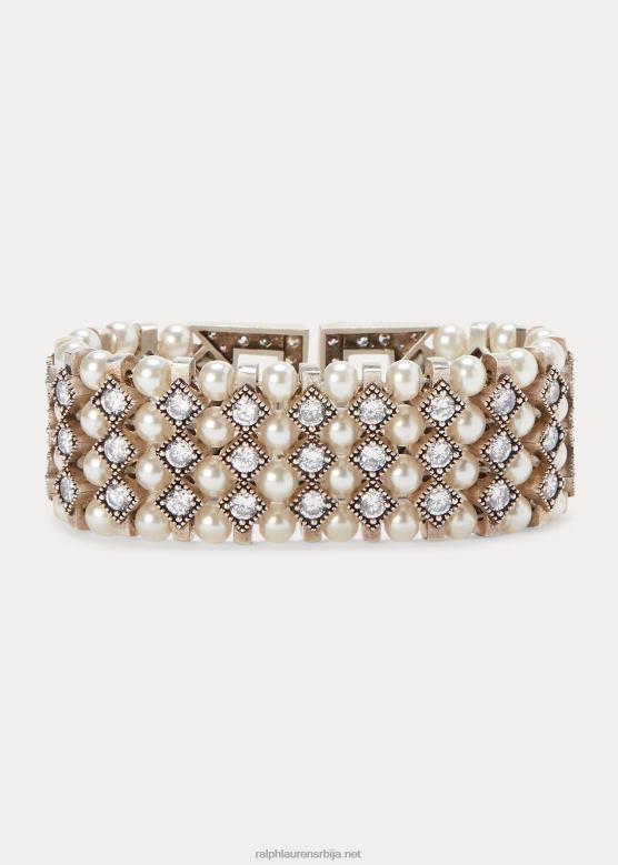 Жене Ralph Lauren наруквица од кристала и бисера V2V445610 античко сребро