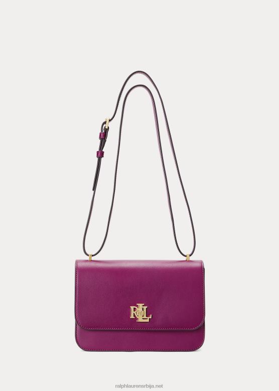 Жене Ralph Lauren кожна торба средње величине V2V445378 шљива каспија