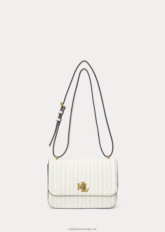 Жене Ralph Lauren торба средње величине од прошивене напа коже V2V445380 ванила / рафинисана морнарица