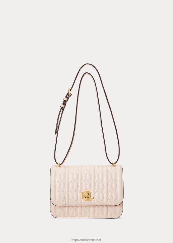 Жене Ralph Lauren торба средње величине од прошивене напа коже V2V445381 светло розе / ваниле