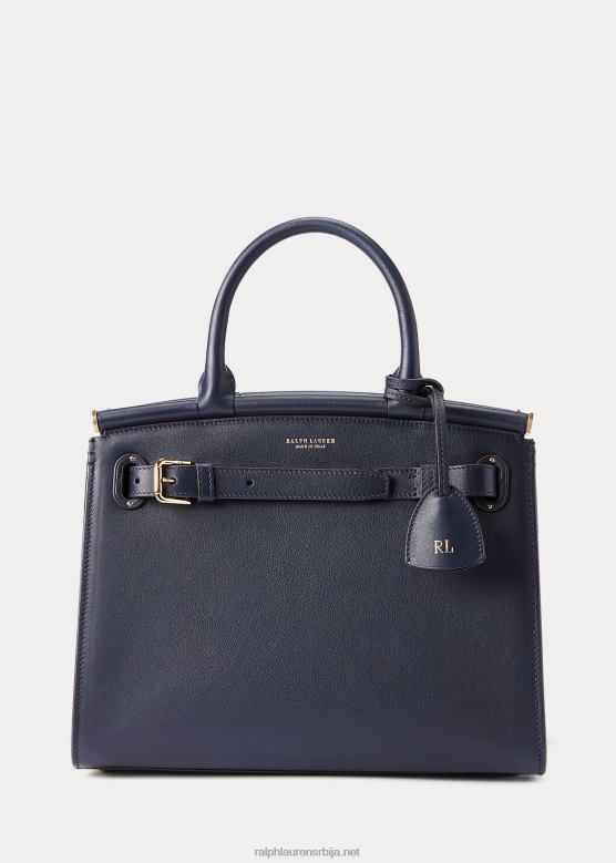 Жене Ralph Lauren торбица од телеће коже средње величине рл50 V2V445296 поморска морнарица