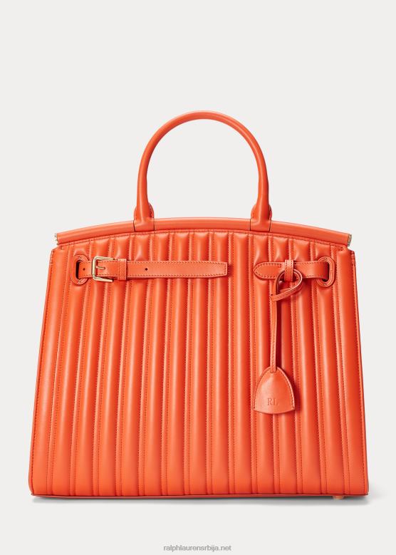 Жене Ralph Lauren велика торба од прошивене телеће коже рл50 V2V445299 клементина