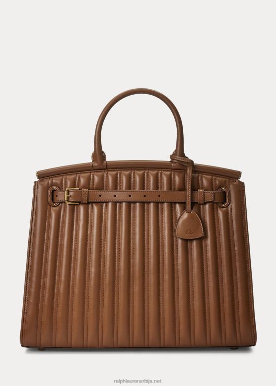 Жене Ralph Lauren велика торба од прошивене телеће коже рл50 V2V445300 рл злато