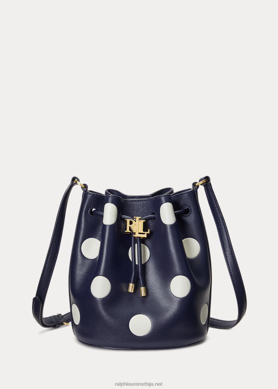 Жене Ralph Lauren средња андие торба са траком на точкице V2V445340 префињена морнарска/ванилија