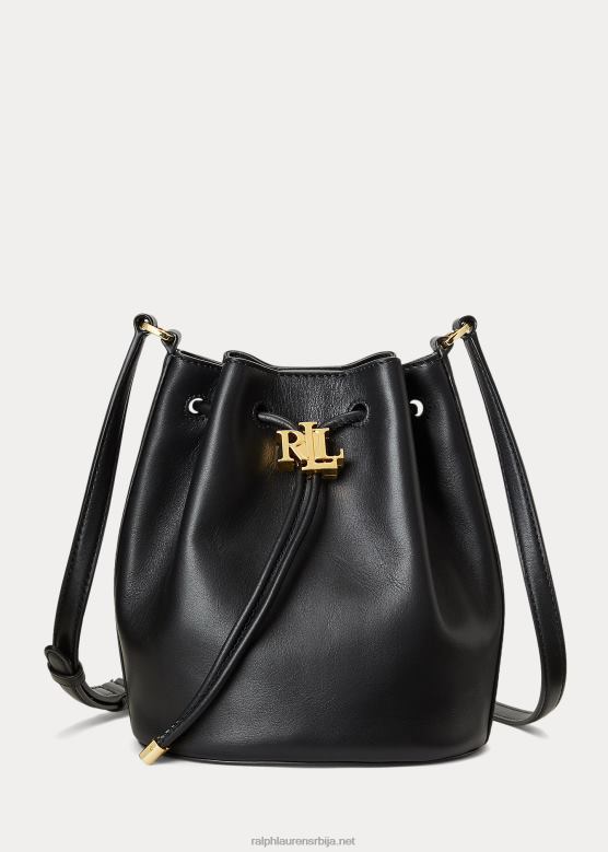 Жене Ralph Lauren кожна средња андие торба на везице V2V445345 црн