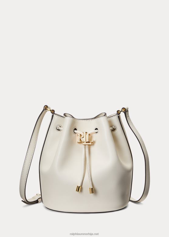 Жене Ralph Lauren кожна средња андие торба на везице V2V445346 ванила