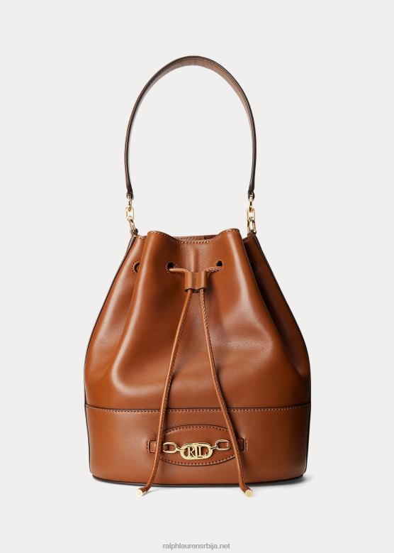 Жене Ralph Lauren кожна велика андие торба на везице V2V445349 тан