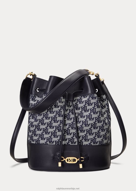 Жене Ralph Lauren велика андие торба са монограмом V2V445353 морнарица