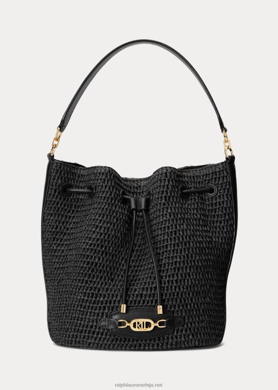 Жене Ralph Lauren сламната велика андие торба са везицом V2V445444 црн