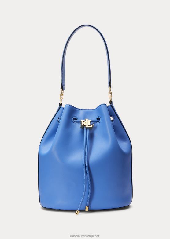 Жене Ralph Lauren кожна велика андие торба на везице V2V445451 Нова Енглеска плава
