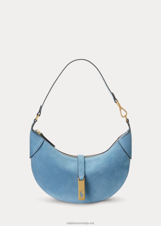 Жене Ralph Lauren поло ид мини торба од семиша V2V445133 Плави пудер