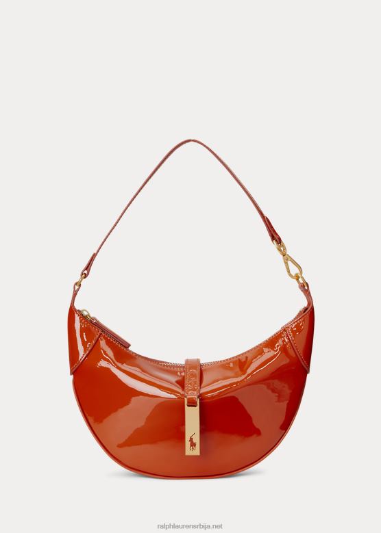 Жене Ralph Lauren поло ид патент мини торба за раме V2V445135 залазак сунца наранџаста