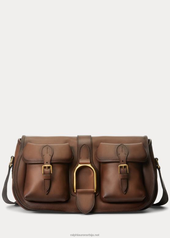 Жене Ralph Lauren Велингтон торба преко рамена од телеће коже V2V445144 кестен