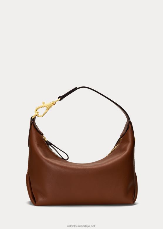 Жене Ralph Lauren кожна мала кассие торба за раме V2V445389 тан