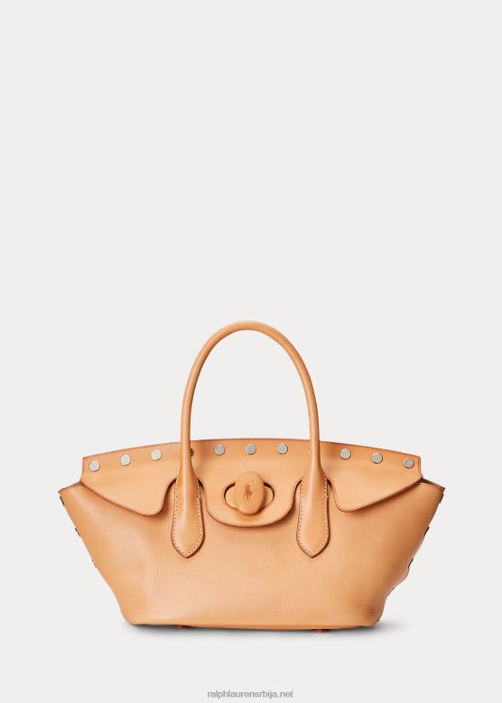 Жене Ralph Lauren вацхетта средња беллпорт торба са студдед V2V445228 природним