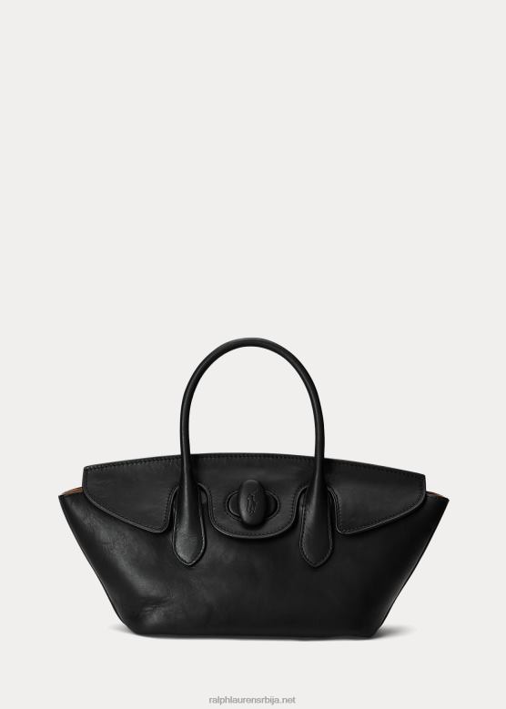 Жене Ralph Lauren торба за звоно средње величине од воштане коже V2V445231 црн