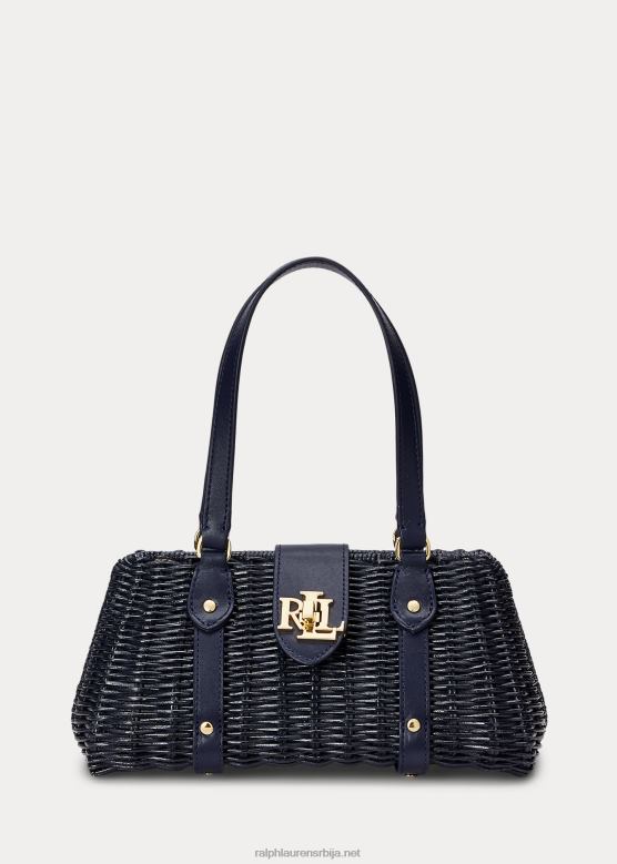 Жене Ralph Lauren торба од ратана средње величине V2V445404 префињена морнарица