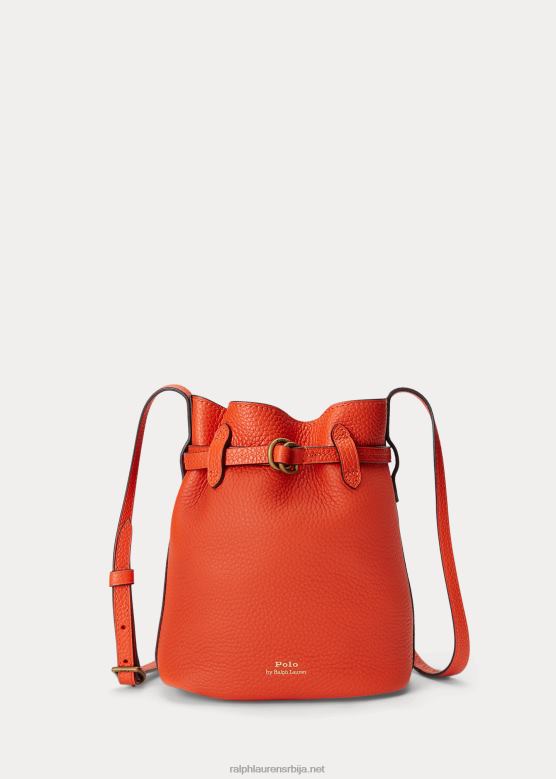 Жене Ralph Lauren кожна мала торба беллпорт буцкет баг V2V445200 залазак сунца наранџаста