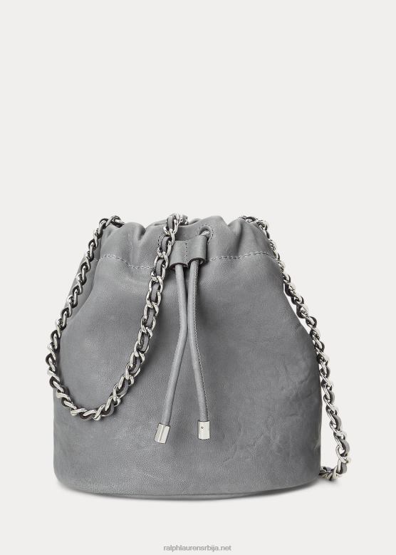 Жене Ralph Lauren опрана кожна торба средње величине Емми V2V445366 океан