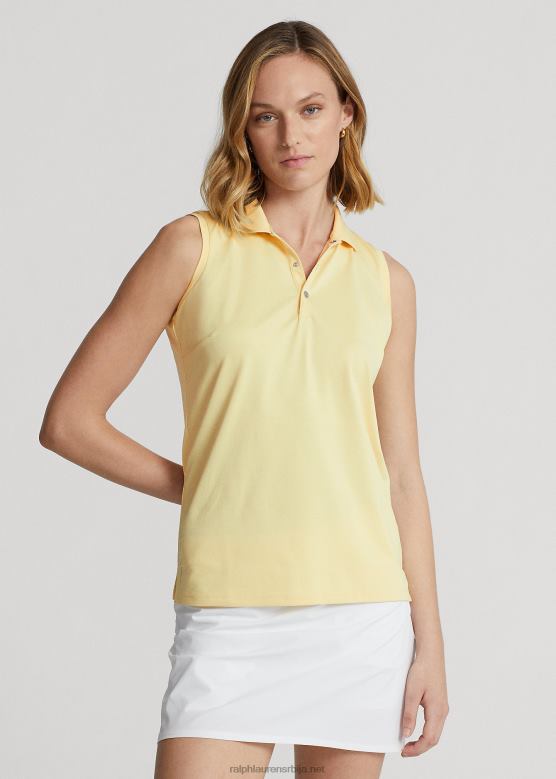 Жене Ralph Lauren пикуе поло мајица без рукава V2V443696 т-птица жута