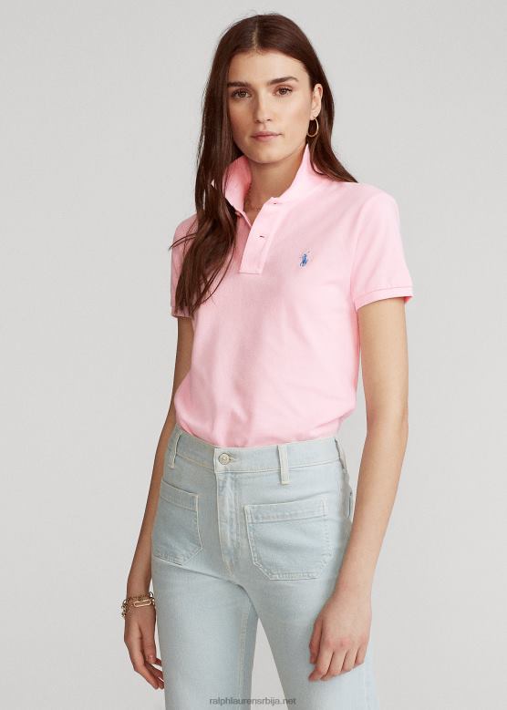 Жене Ralph Lauren мрежаста поло мајица класичног кроја V2V449213 кармел розе