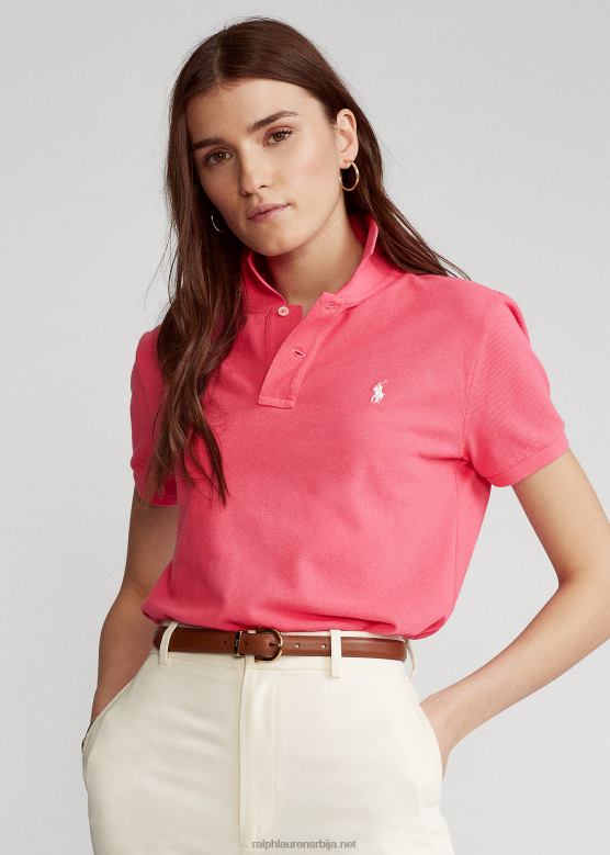 Жене Ralph Lauren мрежаста поло мајица класичног кроја V2V449216 хот пинк