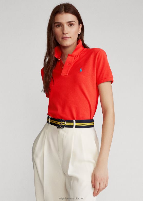 Жене Ralph Lauren мрежаста поло мајица класичног кроја V2V449217 латица руже