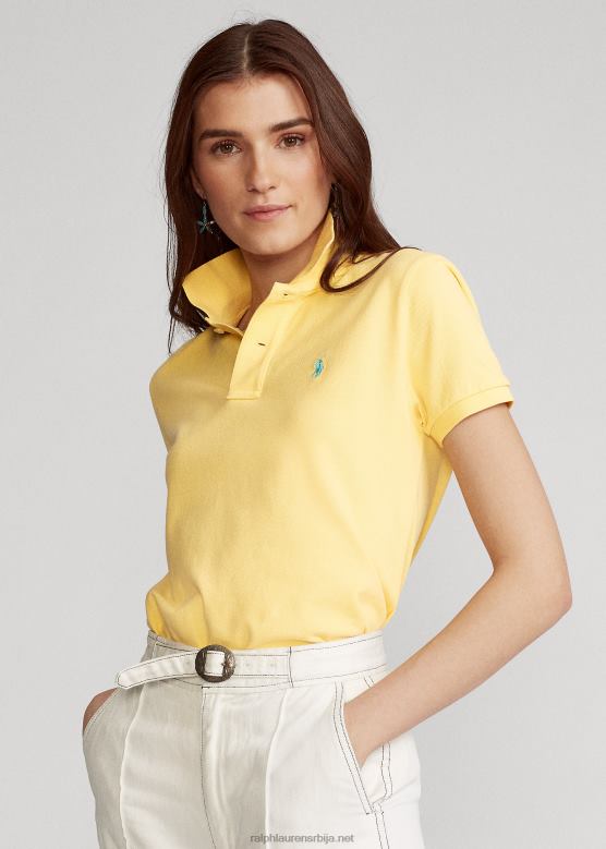 Жене Ralph Lauren мрежаста поло мајица класичног кроја V2V449220 кукурузно жуто